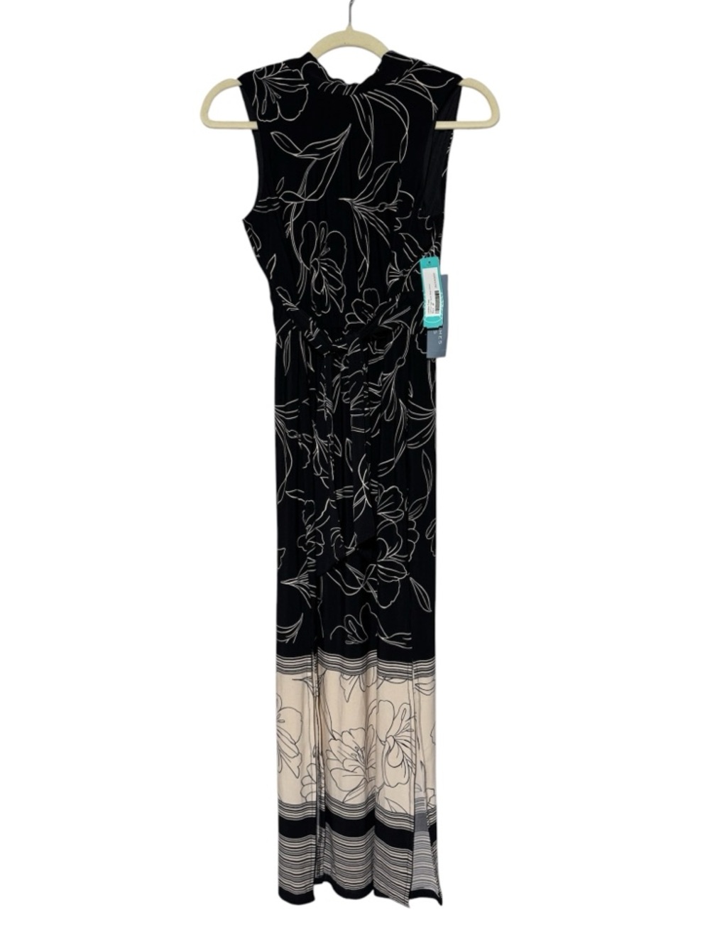 London Times Stitch Fix NwT Selma High Neck Maxi Dress Black Women Size 4 Petite